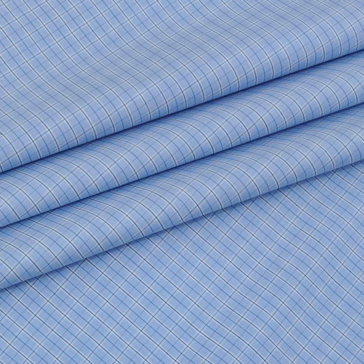 Shirt Fabric Donear Premium 100% Pure Cotton Windowpane Check Colour Blue